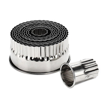 Emporte pièce rond cannelé en inox 12 pièces