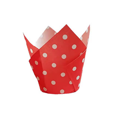 Tulipe en Papier Rouge Motif Points