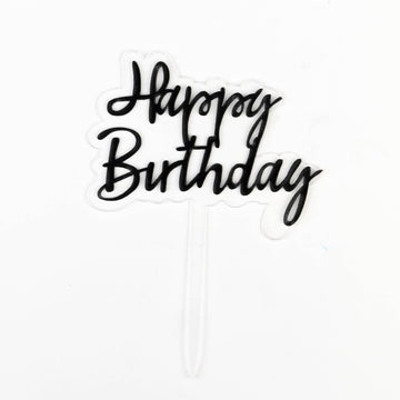 Happy Birthday Noir Chic (écriture noire élégante)