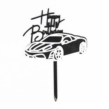 Happy Birthday Voiture Sport (noir avec une voiture de sport)
