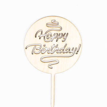 Happy Birthday Cercle Bois Gravé (rond en bois avec gravure)