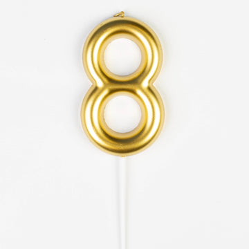 Bougie d’Anniversaire Chiffre 8 Dorée – Grand Format