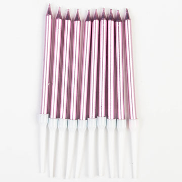 Bougies Roses Métalliques – Pack de 10