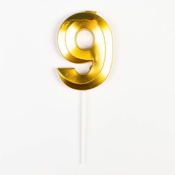 Bougie d’Anniversaire Chiffre 9 Dorée – Petit Format