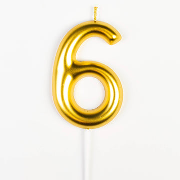 Bougie d’Anniversaire Chiffre 6 Dorée – Grand Format