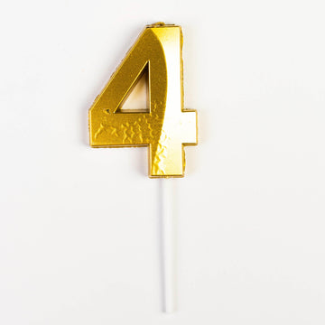 Bougie d’Anniversaire Chiffre 4 Dorée – Petit Format