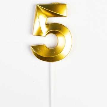 Bougie d’Anniversaire Chiffre 5 Dorée – Petit Format