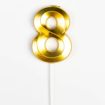 Bougie d’Anniversaire Chiffre 8 Dorée – Petit Format