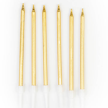 Bougies Dorées Classiques – Moyen Format – Pack de 6