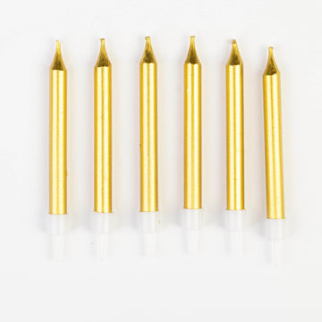 Bougies Dorées Classiques – Petit Format – Pack de 6