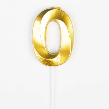 Bougie d’Anniversaire Chiffre 0 Dorée – Petit Format