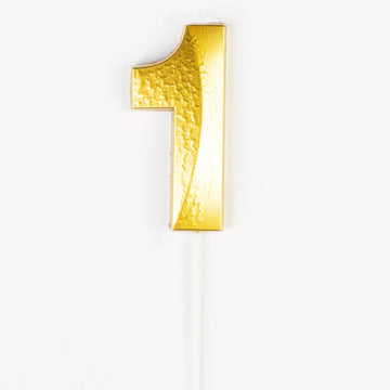Bougie d’Anniversaire Chiffre 1 Dorée – Petit Format