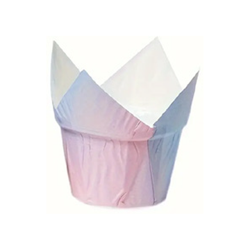 Tulipe en Papier Gradient Rose / Bleu Bébé