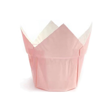 Tulipe en Papier Rose / Blanc