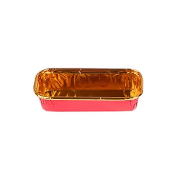 Moule rectangulaire papier aluminium Rouge / Or