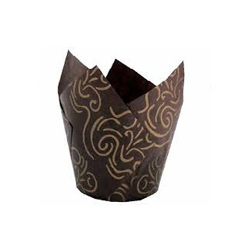 Tulipe en Papier Marron Motif en Beige