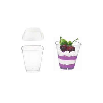 Verrine à base carrée avec angles arondis