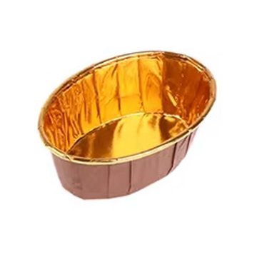 Moule oval papier aluminium Marron / Or