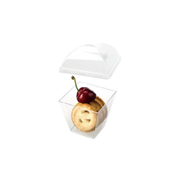 Verrine rectangulaire haute avec couvercle