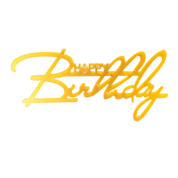 Happy Birthday Calligraphie Doré (doré, lettres plus longues et étirées)