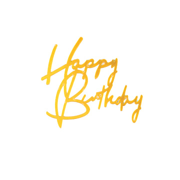Happy Birthday Élégance Dorée (doré, cursive fine)
