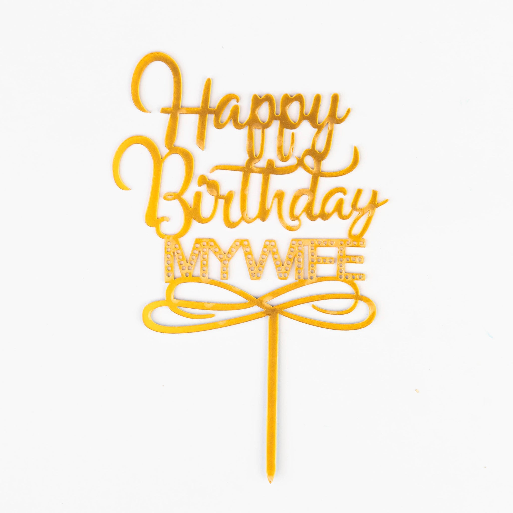 Happy Birthday My Wife Ruban Doré (doré avec un nœud sous le texte)