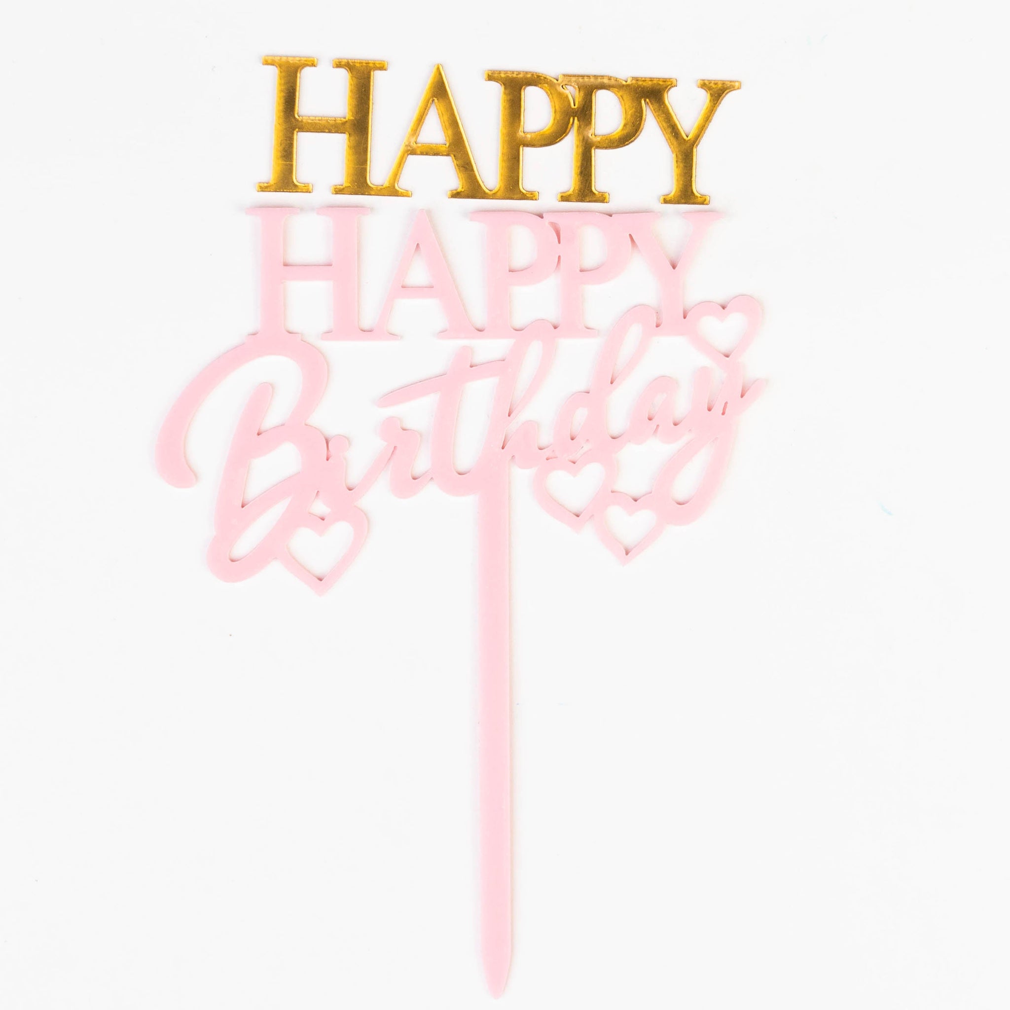 Happy Birthday Épuré Rose (rose avec écriture droite et fine)