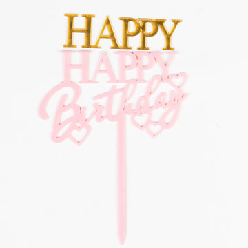 Happy Birthday Épuré Rose (rose avec écriture droite et fine)