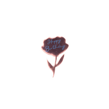 Happy Birthday Fleur Rouge (en forme de fleur, rouge foncé)
