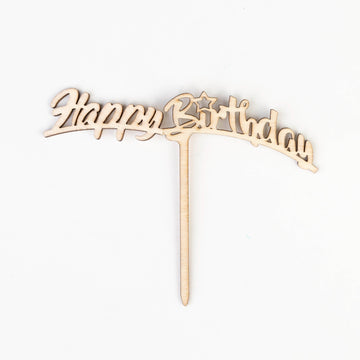 Happy Birthday Cursive Bois (écriture cursive en bois)