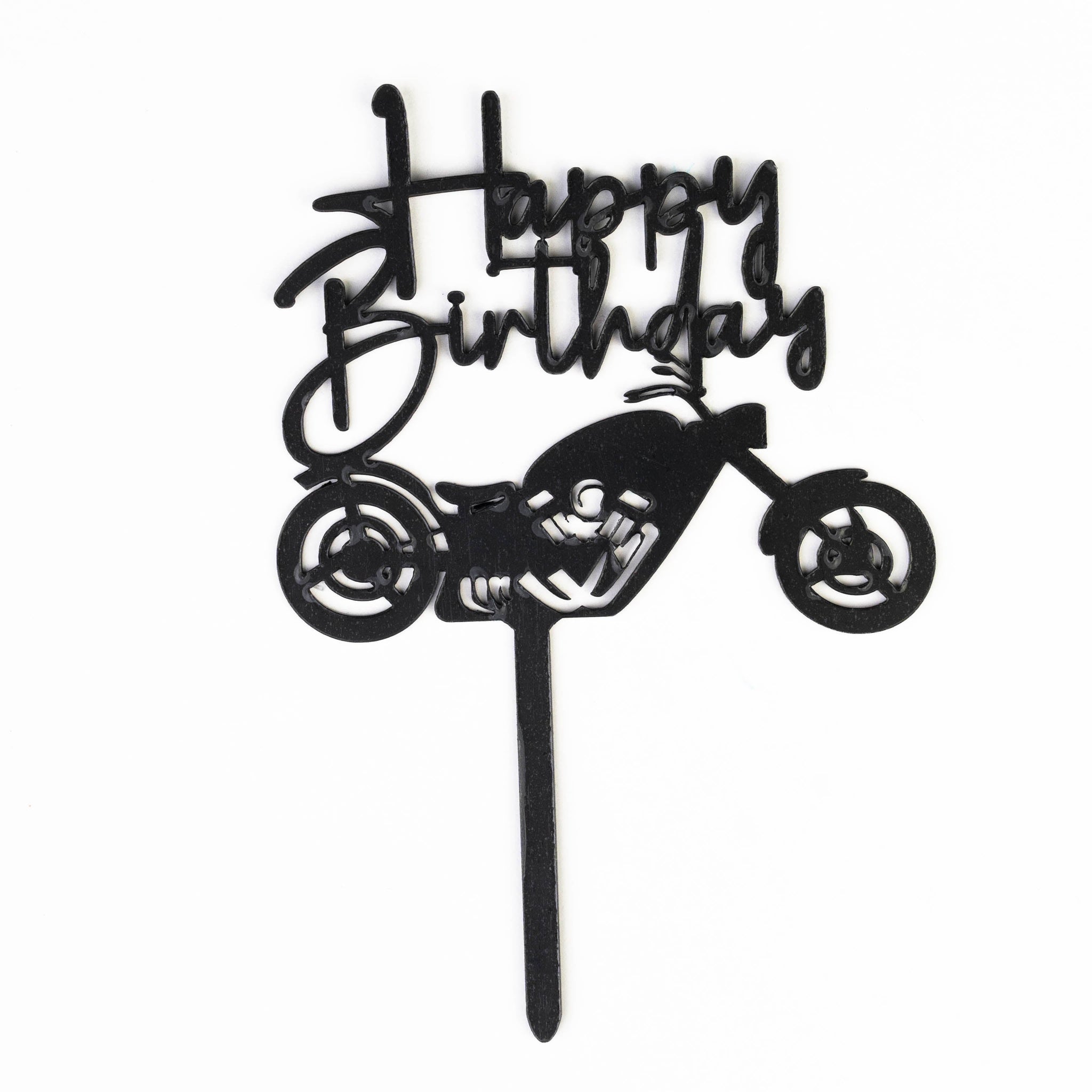 Happy Birthday Vélo Aventure (noir avec un vélo et un cycliste)
