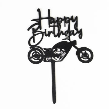 Happy Birthday Vélo Aventure (noir avec un vélo et un cycliste)