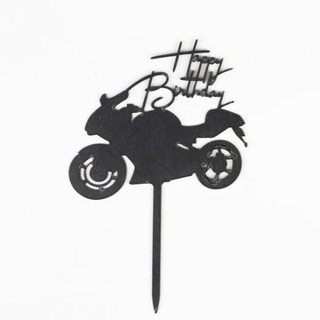 Happy Birthday Moto Rider (noir avec une moto sportive)