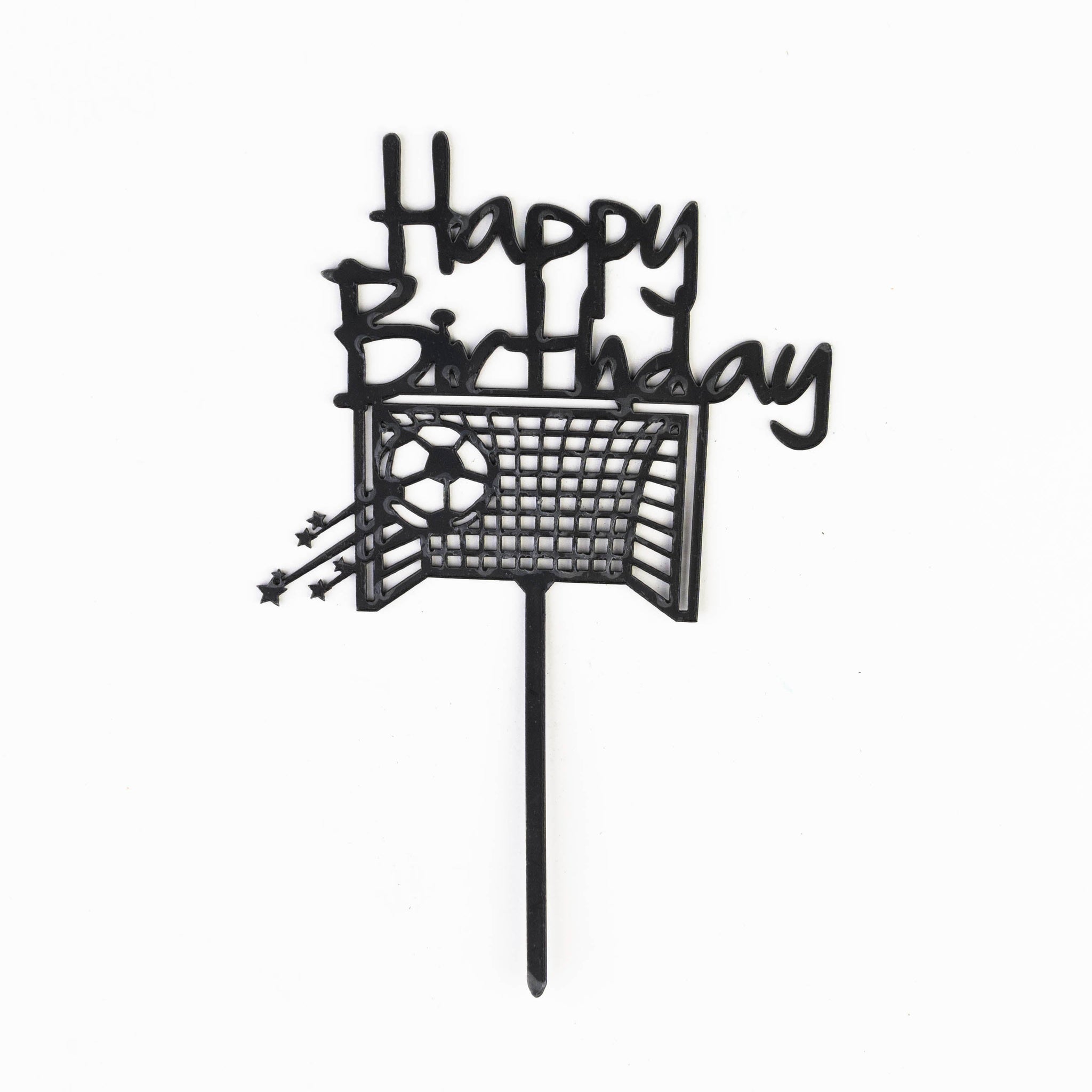 Happy Birthday Football (noir avec un filet de but)