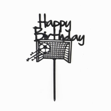 Happy Birthday Football (noir avec un filet de but)