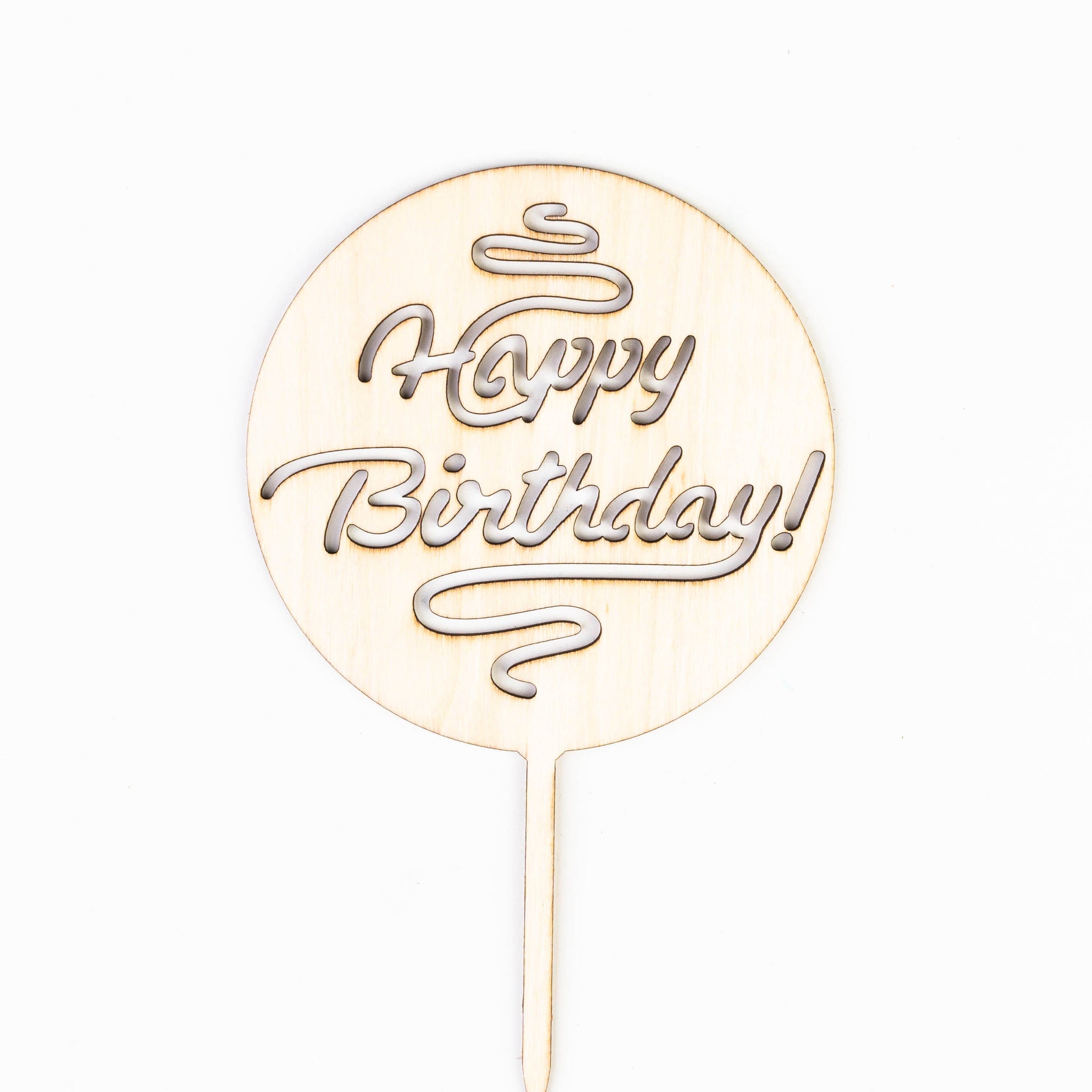 Happy Birthday Cercle Bois Gravé (rond en bois avec gravure)
