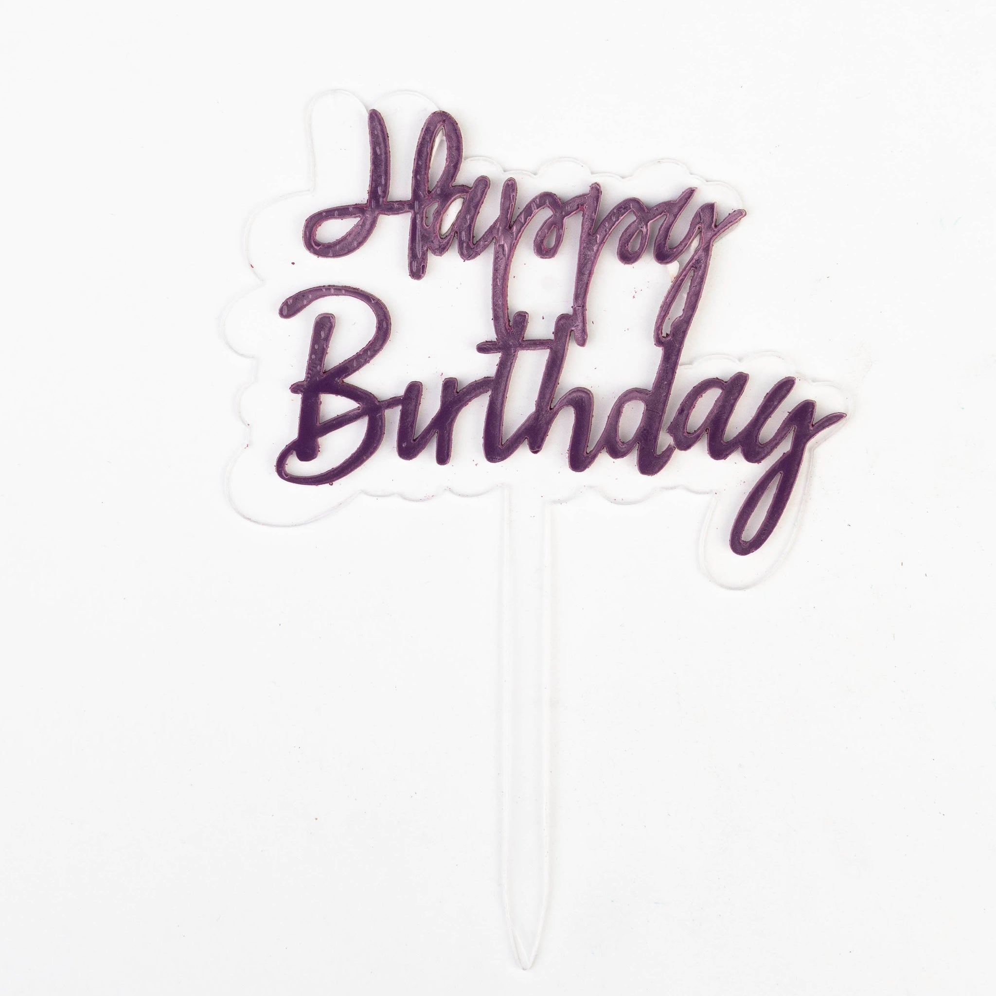Happy Birthday Violet Élégant (violet avec écriture cursive)