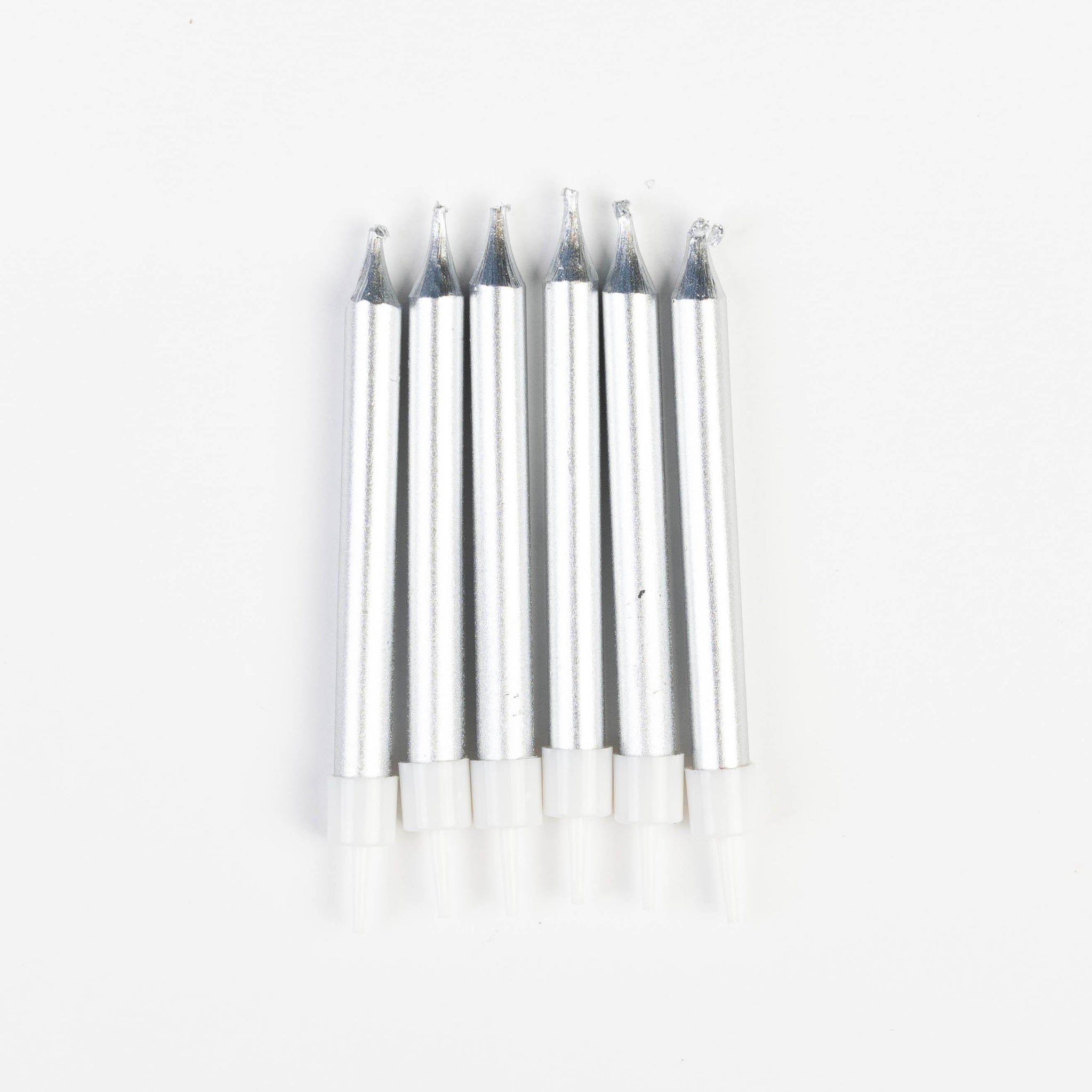 Bougies Argentées Métalliques – Petit Format – Pack de 6
