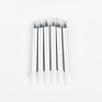 Bougies Argentées Métalliques – Petit Format – Pack de 6