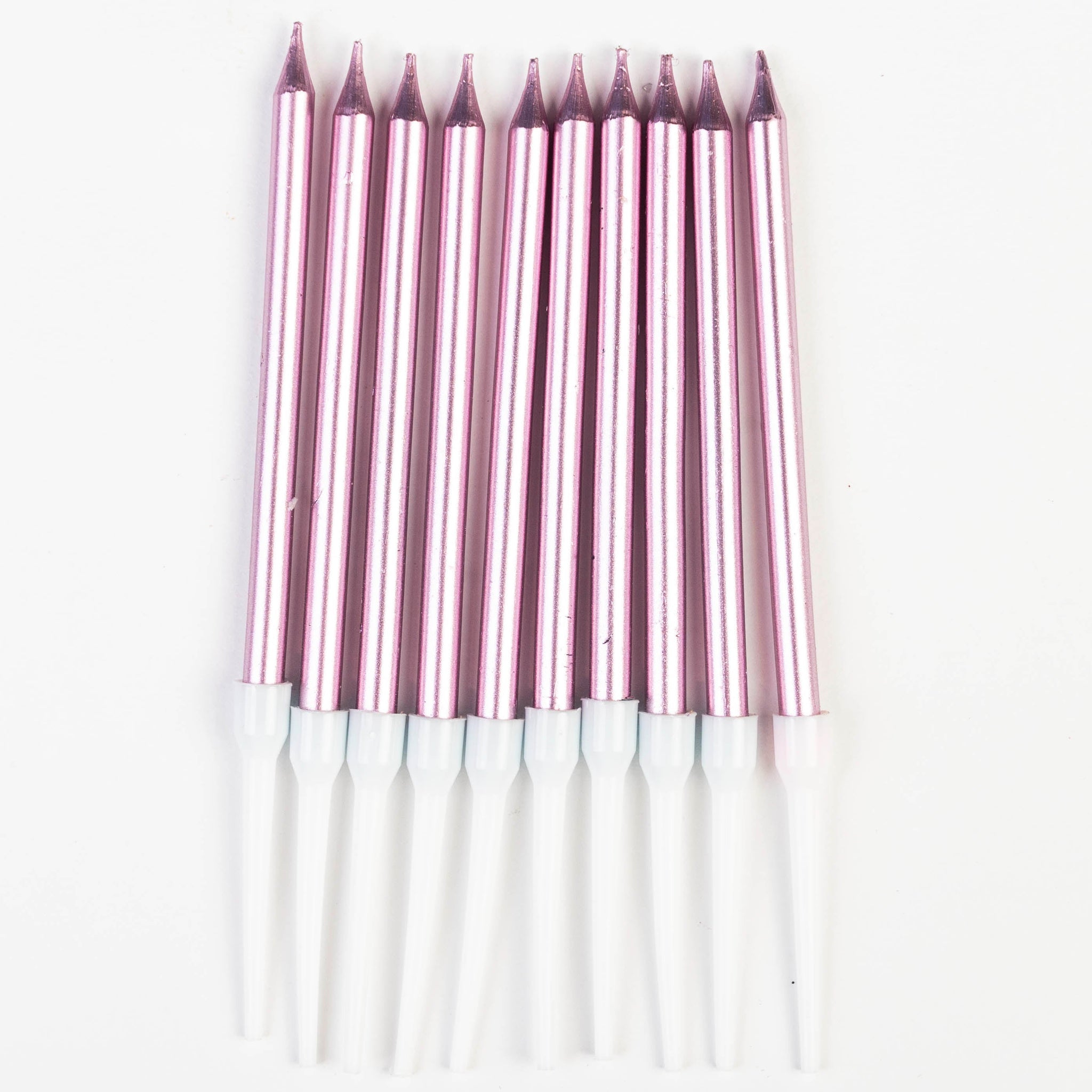 Bougies Roses Métalliques – Pack de 10