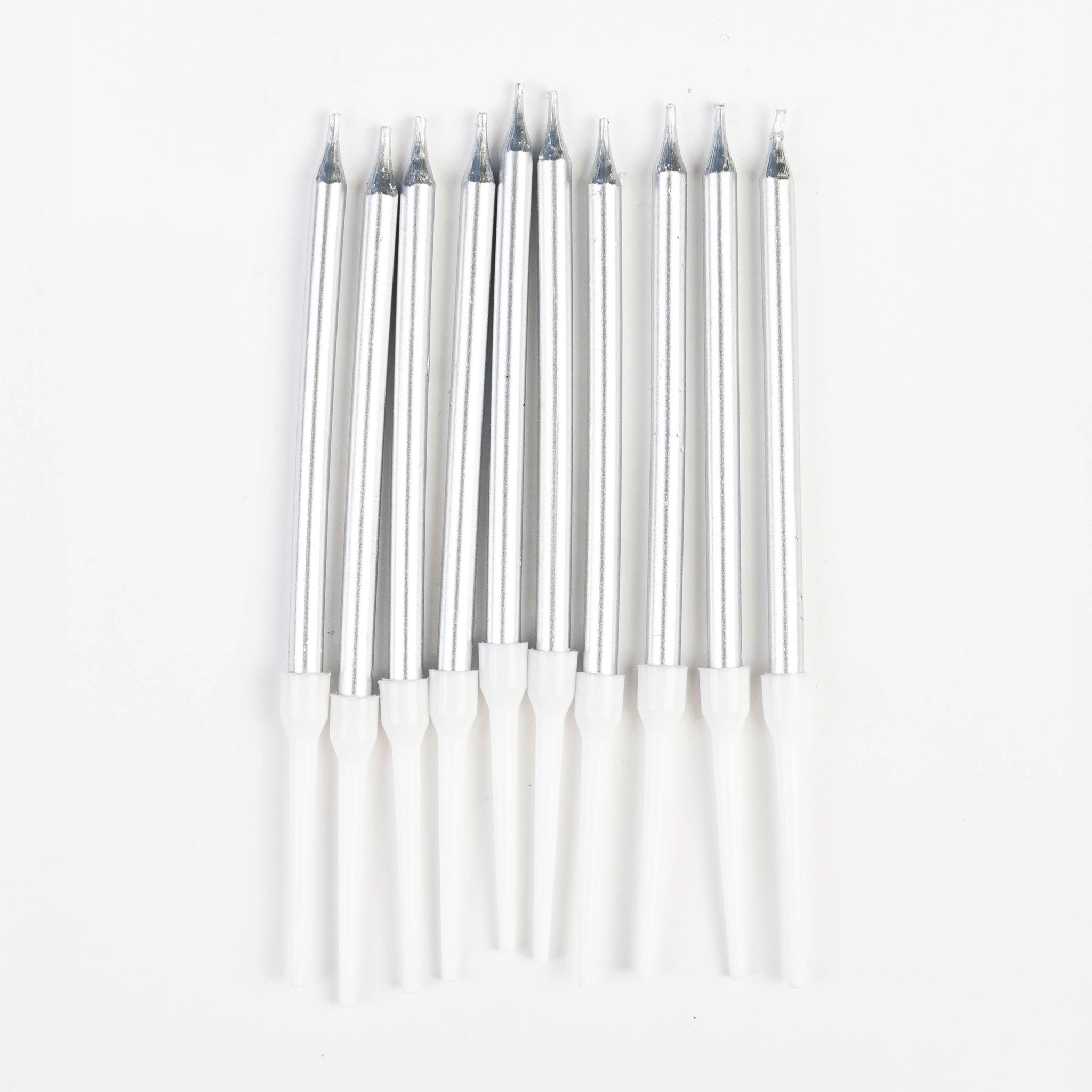 Bougies Argentées Métalliques – Pack de 10