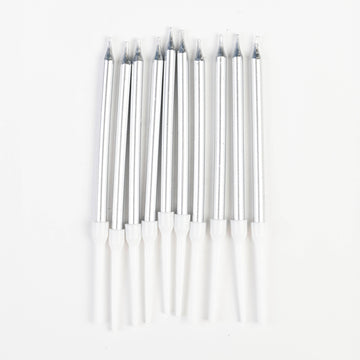 Bougies Argentées Métalliques – Pack de 10