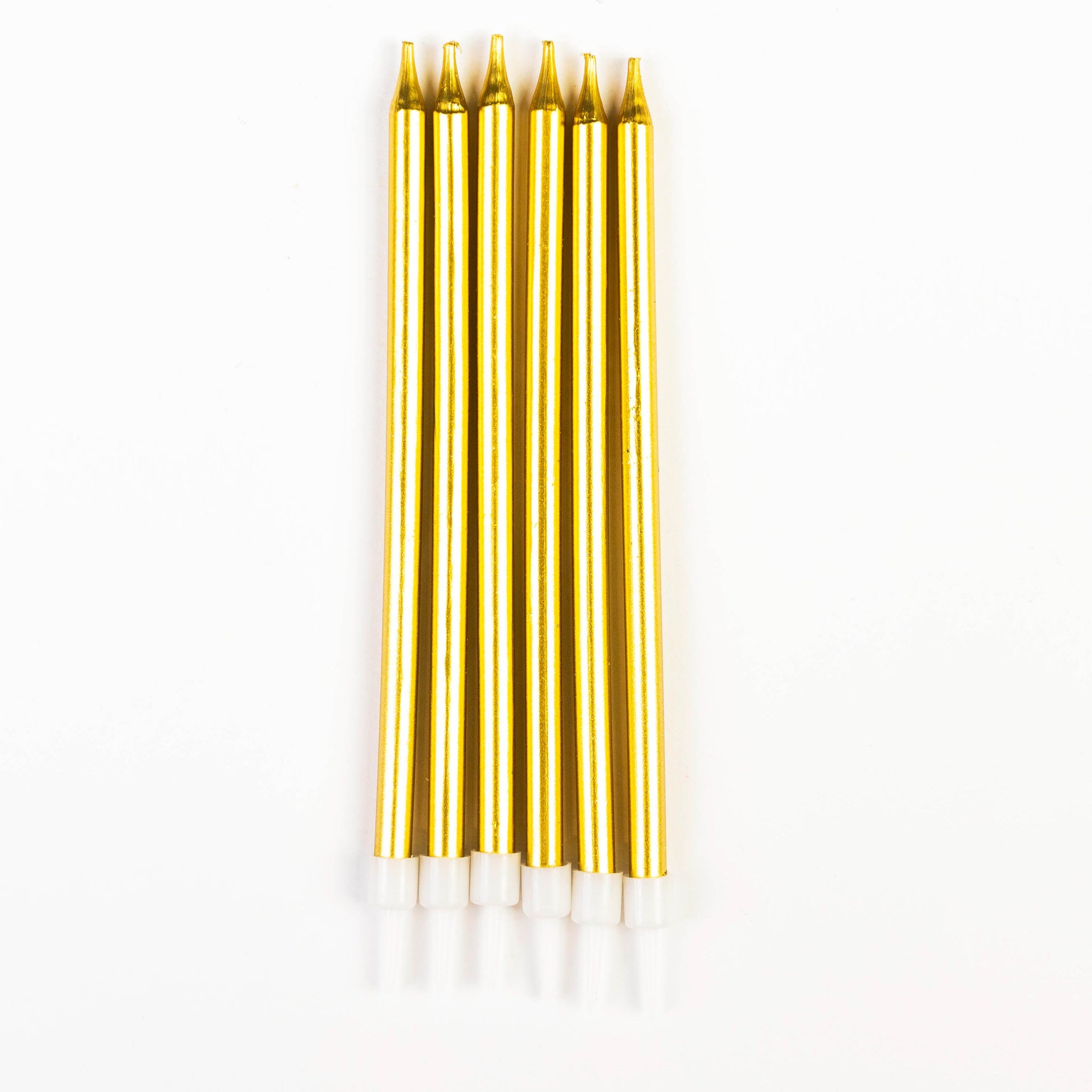 Bougies Dorées Classiques – Long Format – Pack de 6