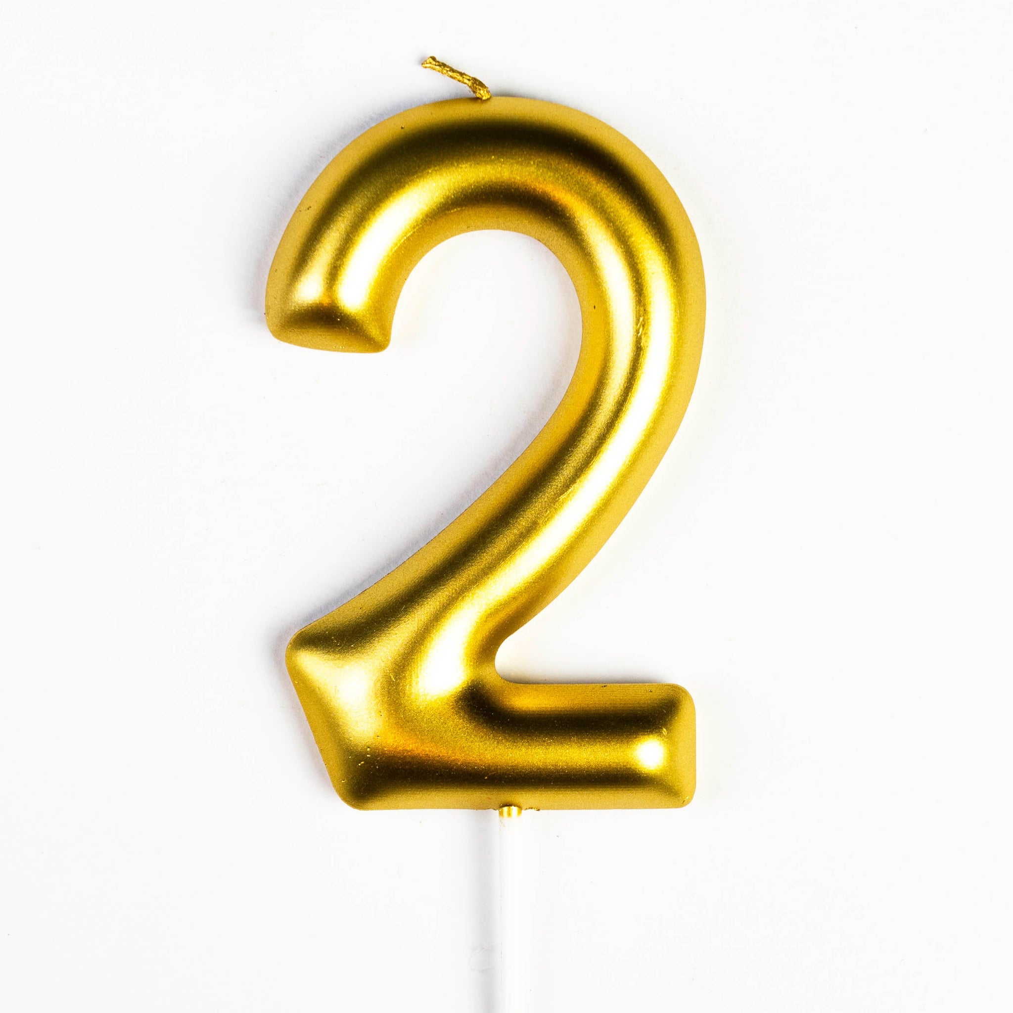 Bougie d’Anniversaire Chiffre 2 Dorée – Grand Format