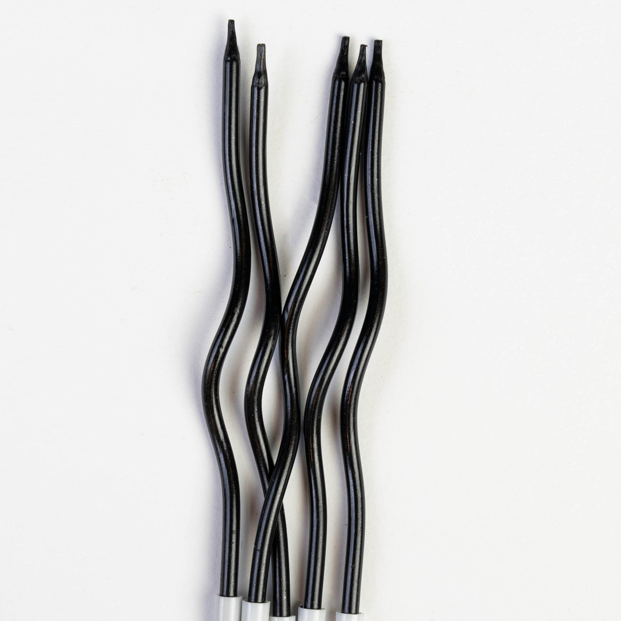 Bougies Torsadées Noires Élégantes – Pack de 6