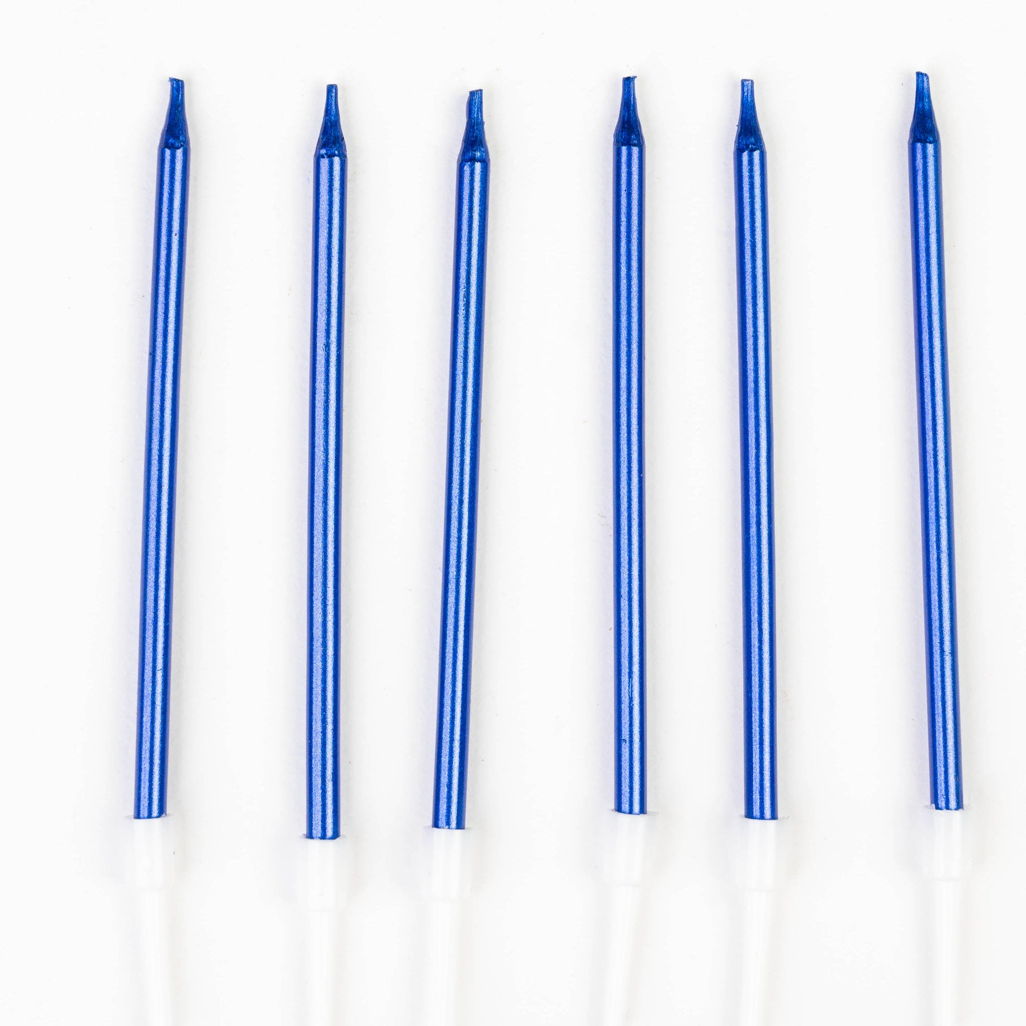 Bougies Bleues Métalliques – Moyen Format – Pack de 6