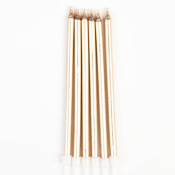 Bougies Cuivrées Métalliques – Long Format – Pack de 6