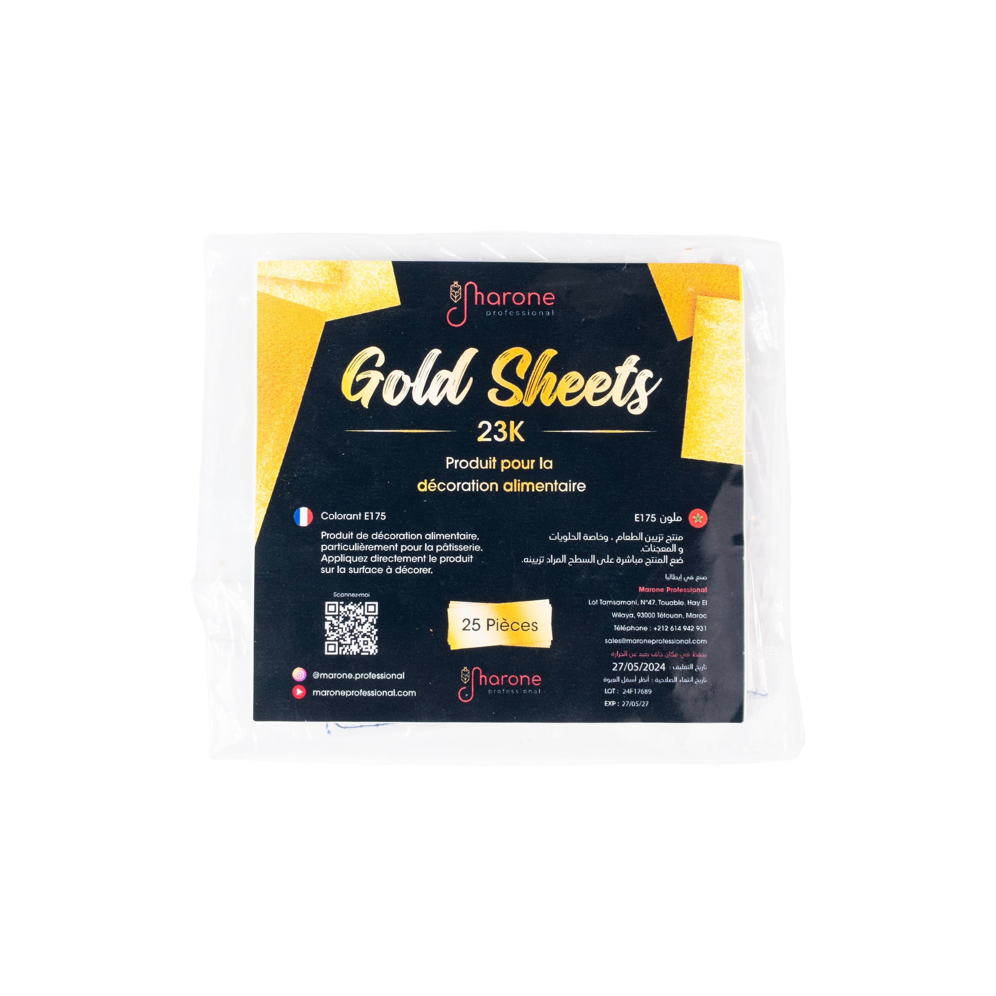 Feuilles d’or comestibles 25 feuilles