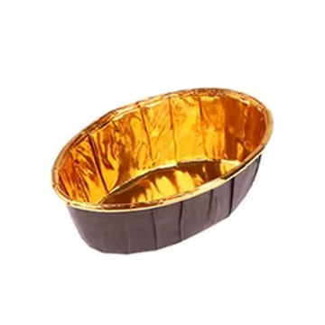 Moule oval papier aluminium Noir / Or
