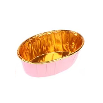 Moule oval papier aluminium Rose / Or